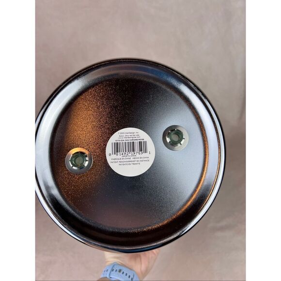 Vintage Y2K Metallic Waste Basket Bin Space Age Style Trashcan - Picture 5 of 8